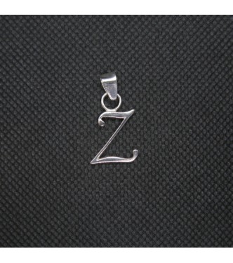 PE001490 Sterling Silver Pendant Charm Letter Z Solid Genuine Hallmarked 925